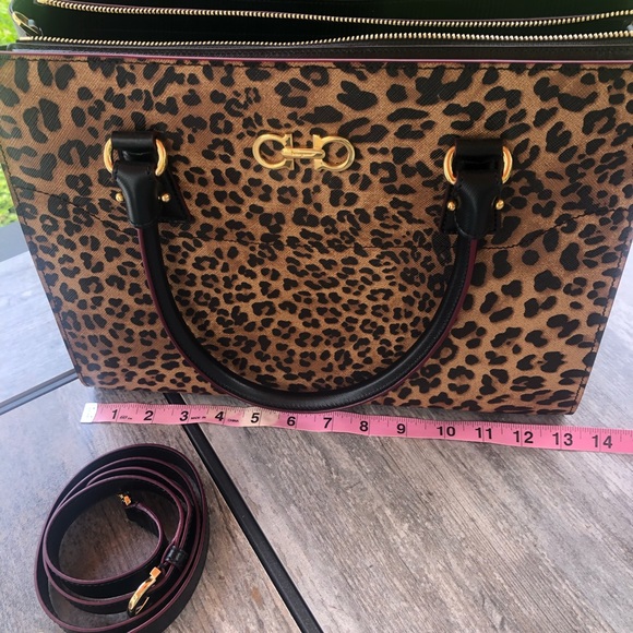 Gently used Ferragamo bag leopard animal print - Picture 8 of 12